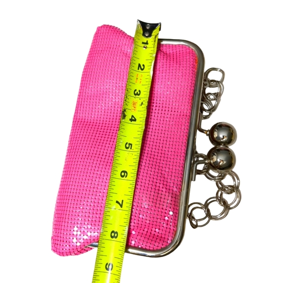 * New "ALDO Evening Hot Pink Metallic Clutch  Bag Chain Strap - Picture 10 of 15